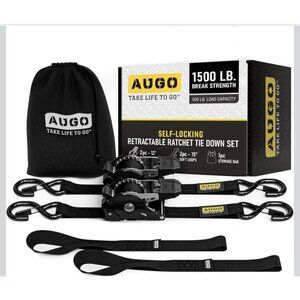 Retractable Ratchet Straps 2 Pack -1in x 12ft Self Retracting Ratchet Straps ...